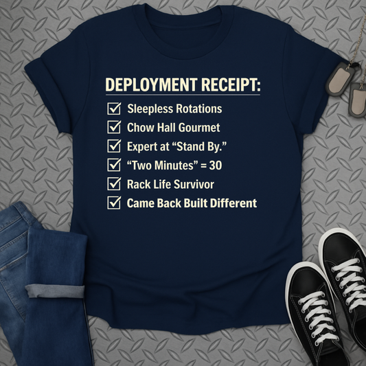 Deployment Receipt Checklist Military Humor Shirt