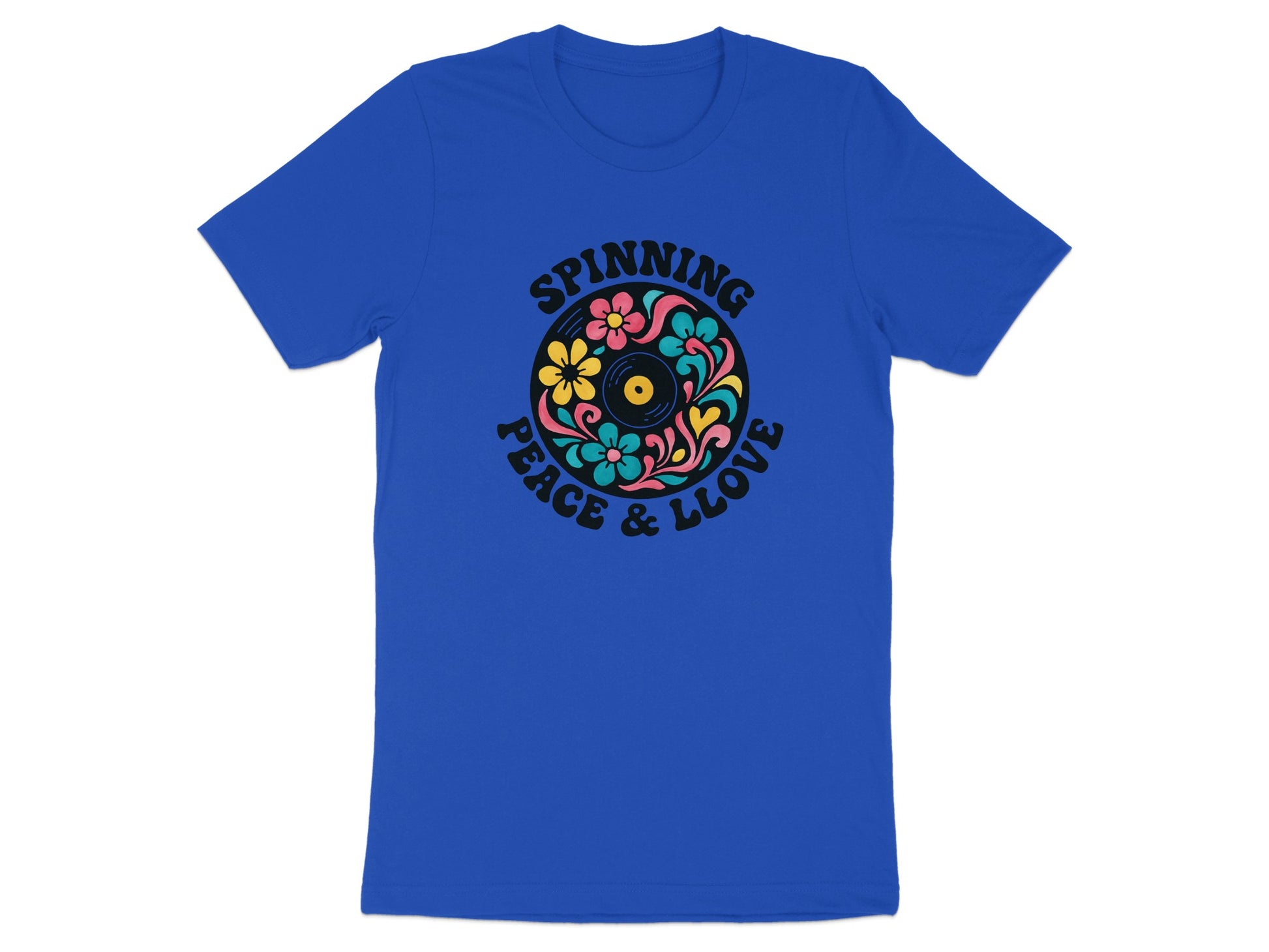 Spinning Peace & LLove Graphic T-Shirt for Music Fans Product