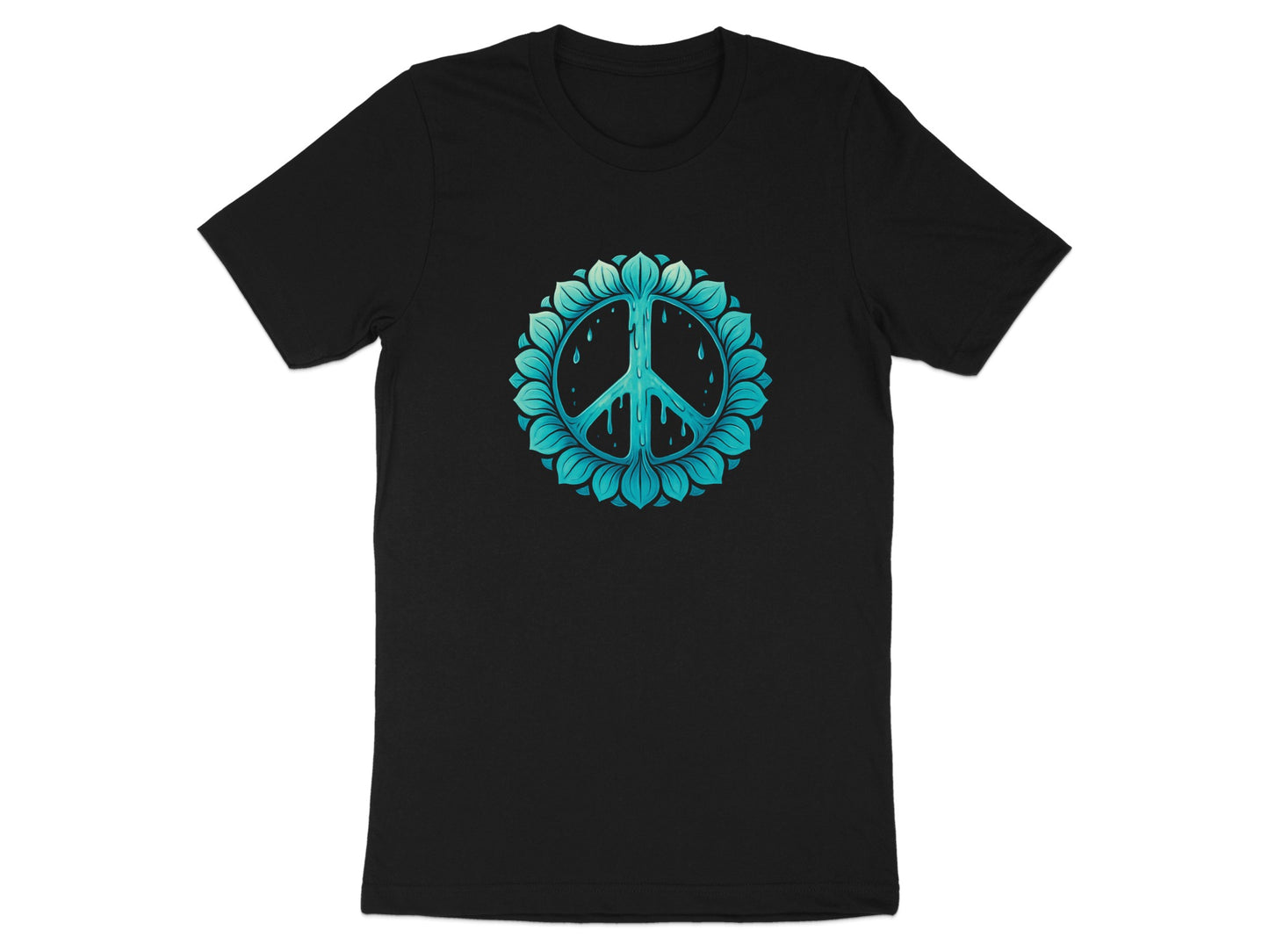 Peace Symbol with Floral Design T-shirt Product