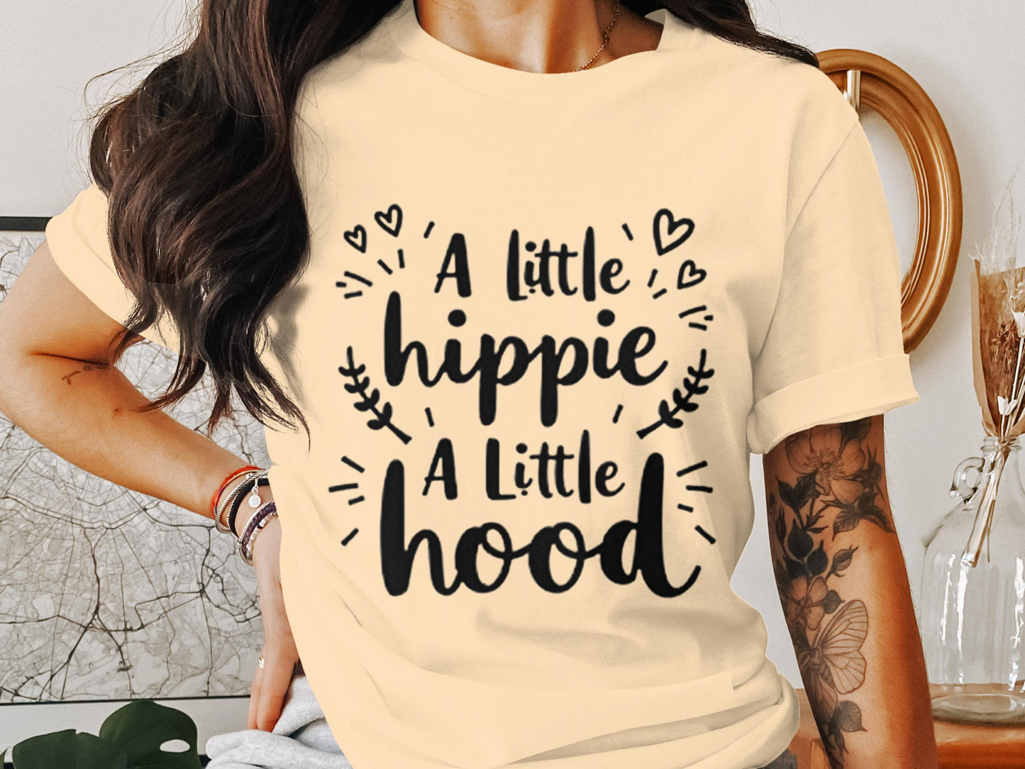 Unique A Little Hippie A Little Hood Graphic Tee product