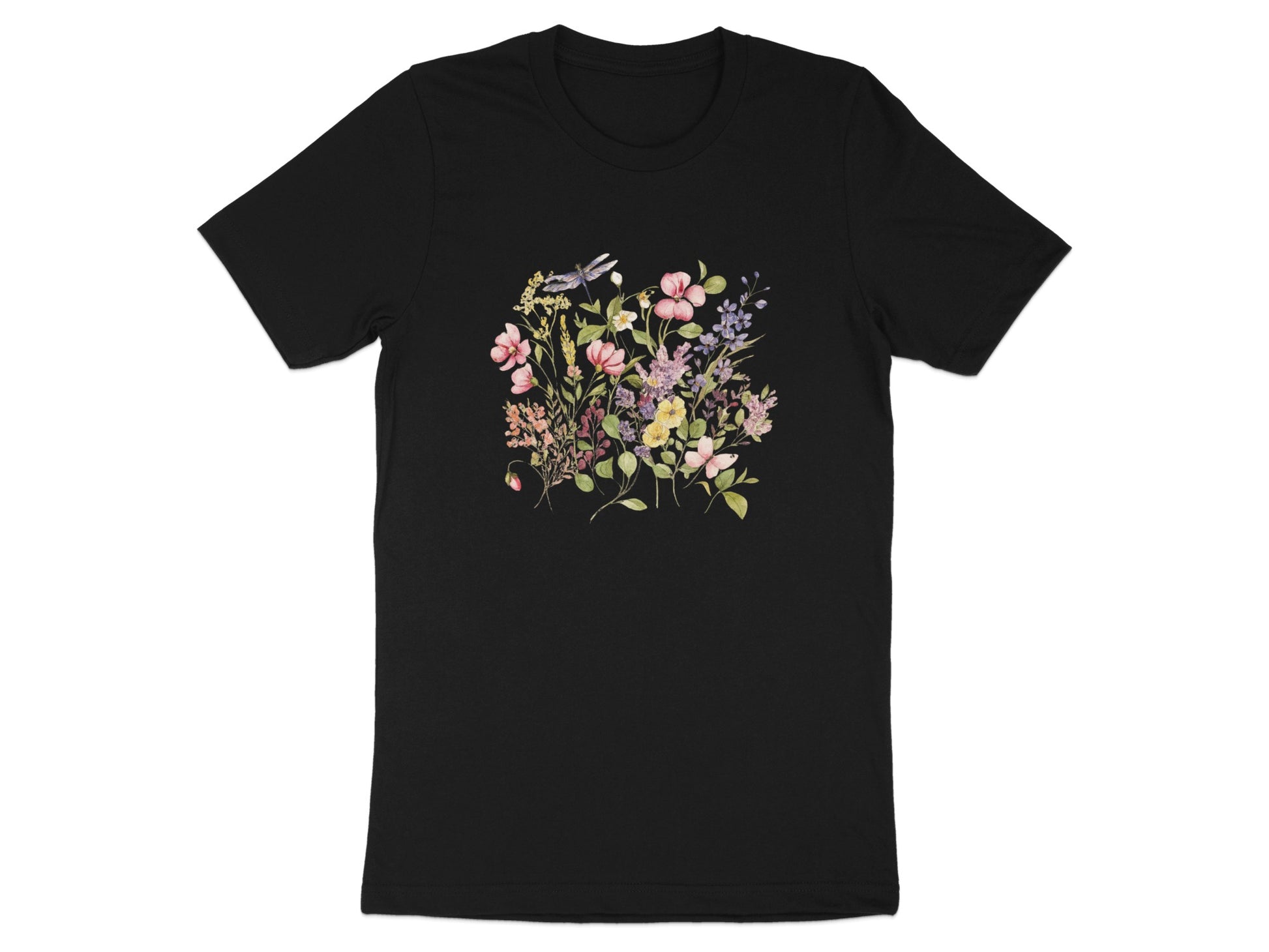 Floral Graphic Printed Black T-Shirt product type