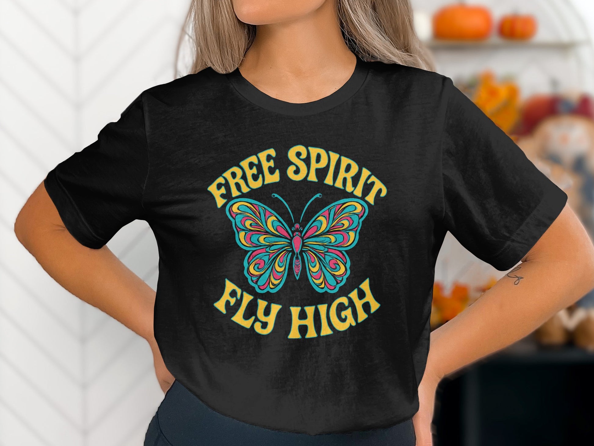 Free Spirit Fly High Butterfly Design Shirt product type