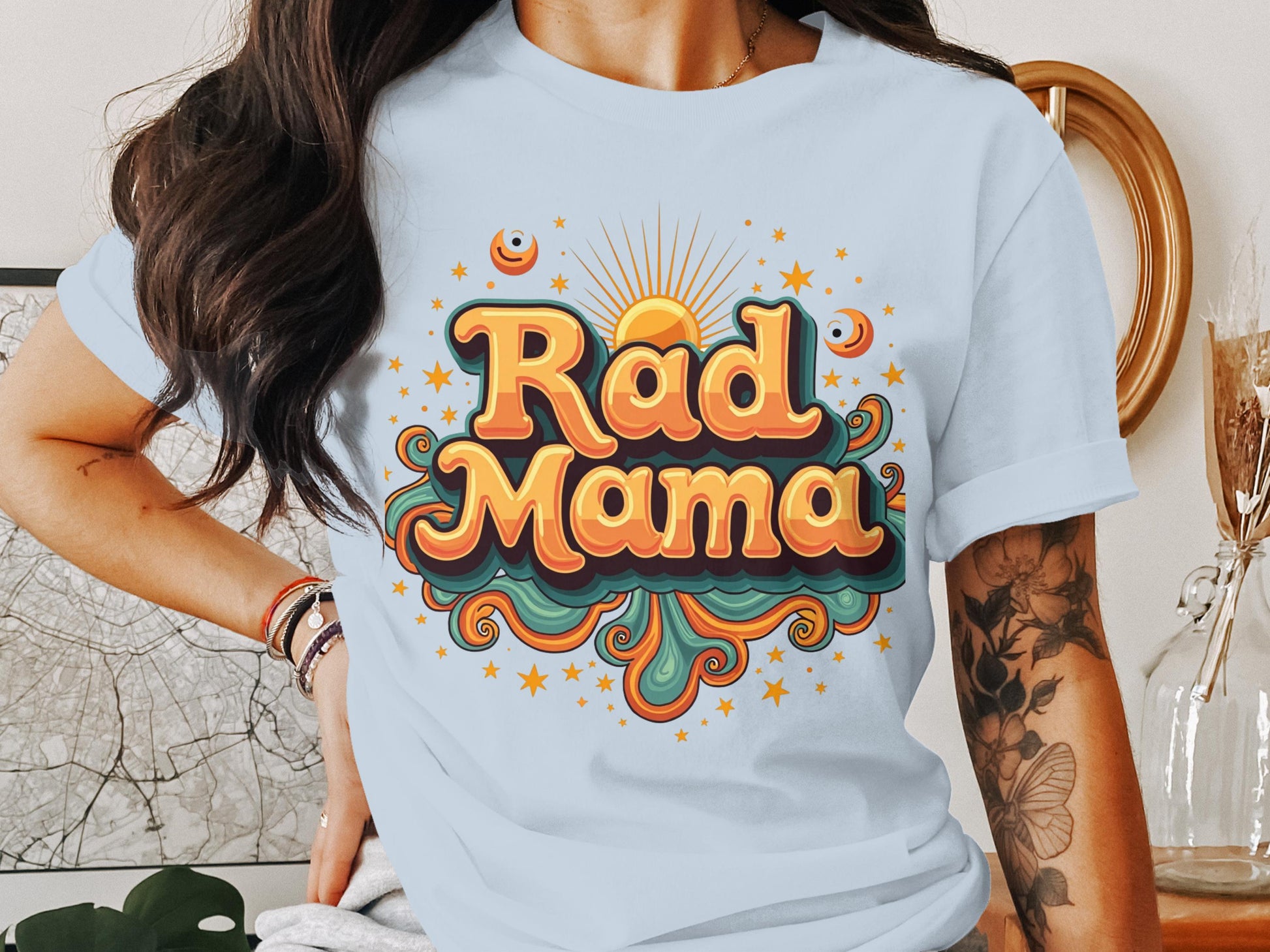 Rad Mama Bright Colorful Text Graphic T-Shirt product