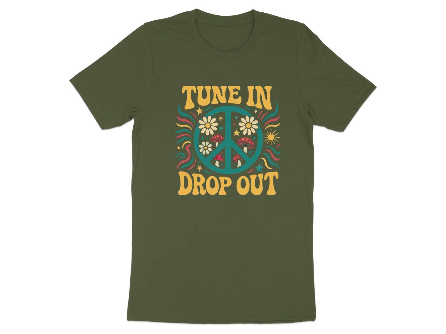 Tune In Drop Out Peace Sign Graphic T-shirt product type