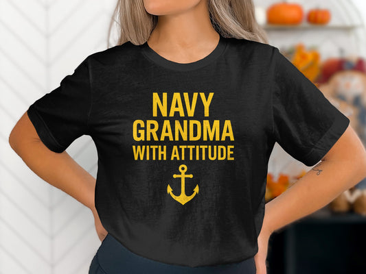 Navy Grandma with Attitude T-shirt product