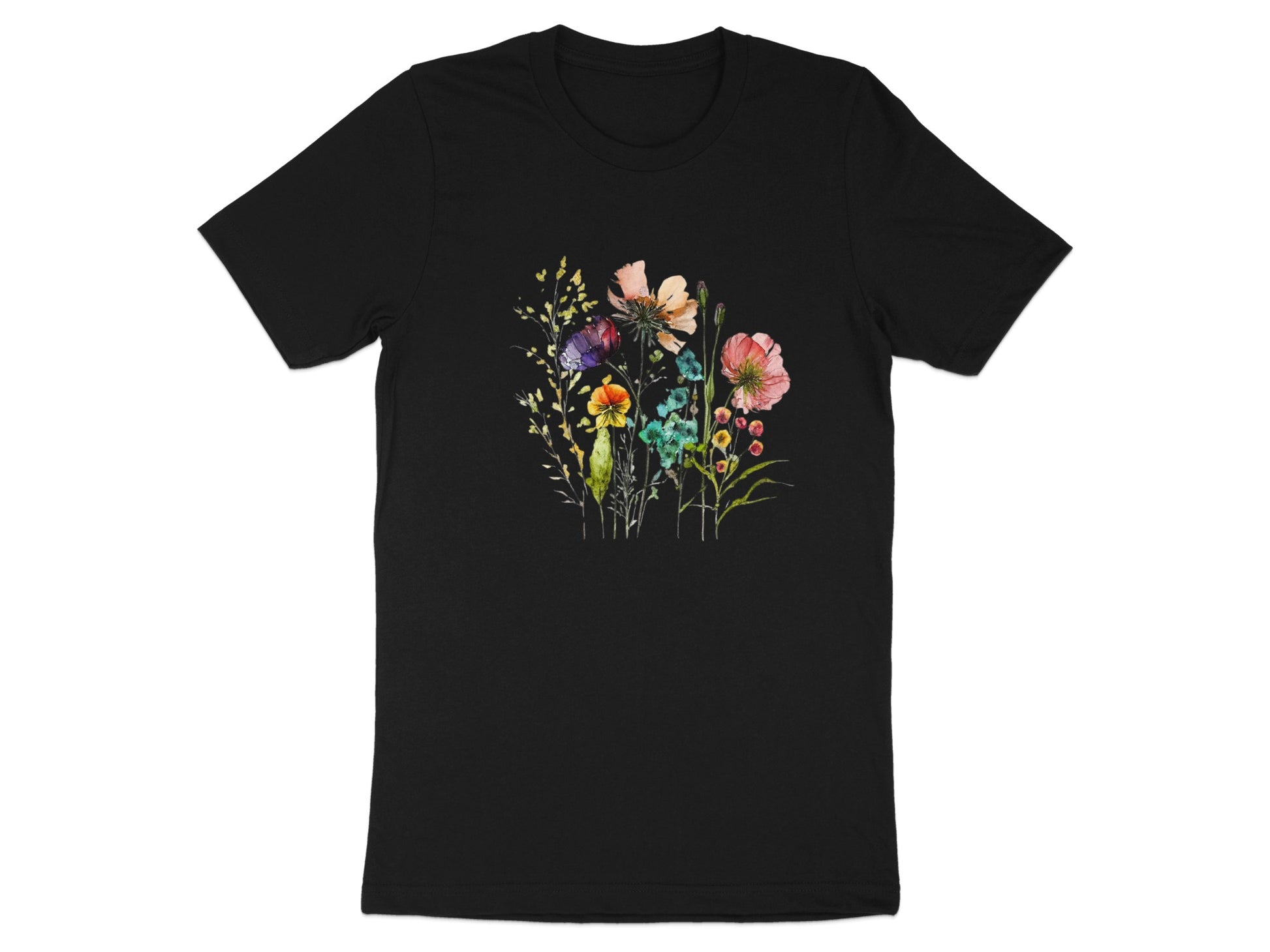 Beautiful Floral Design Black T-shirt Unique product