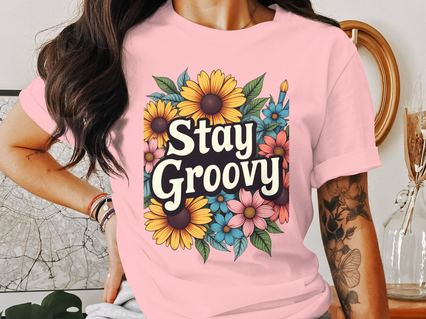 Stay Groovy Sunflower Graphic Tee product