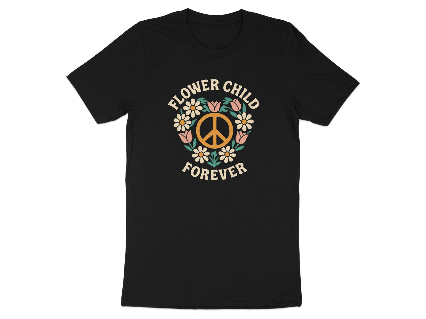 Flower Child Forever Peace Sign Graphic T-shirt product