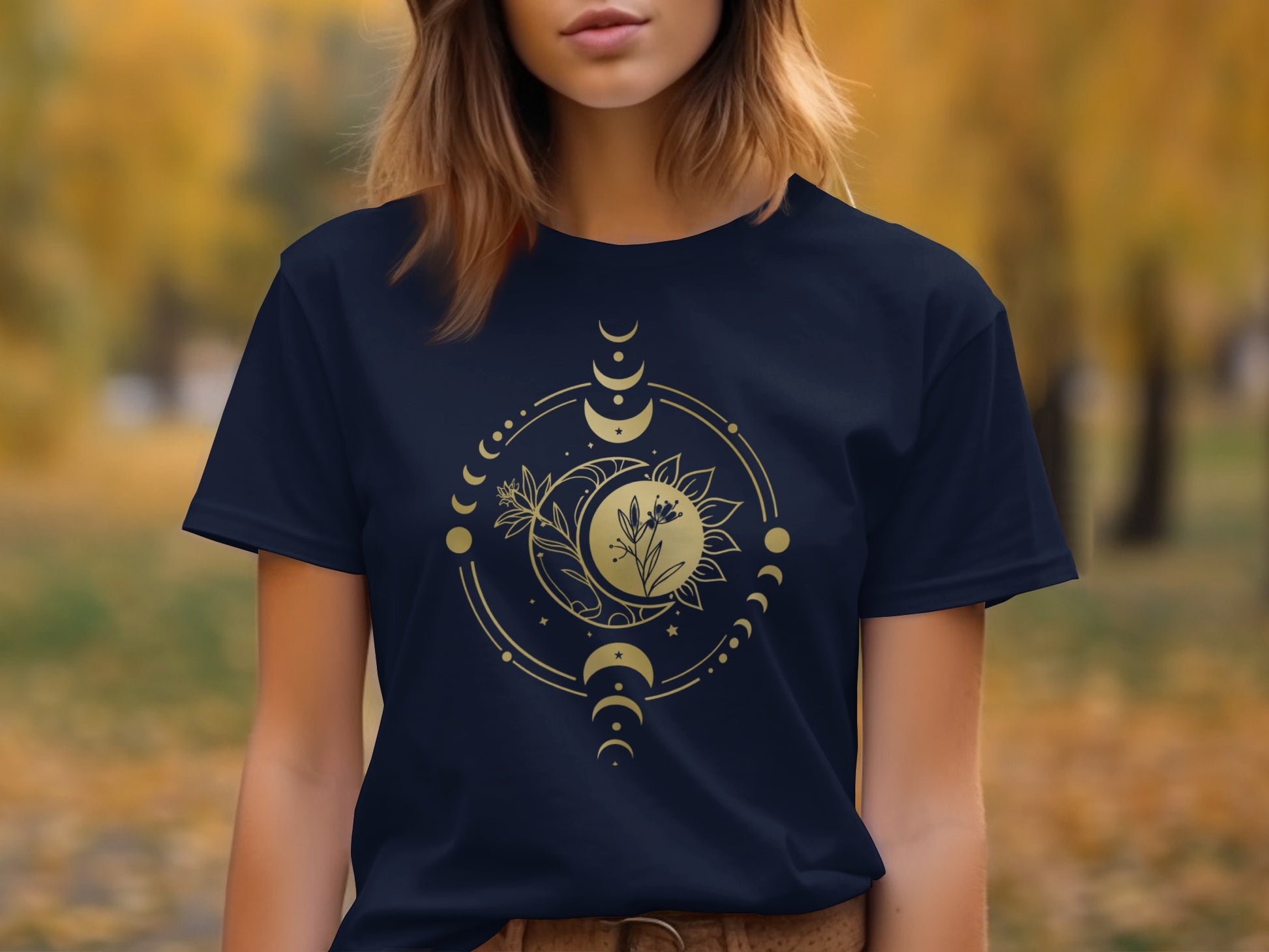 Celestial Phases Moon Design Graphic T-shirt product