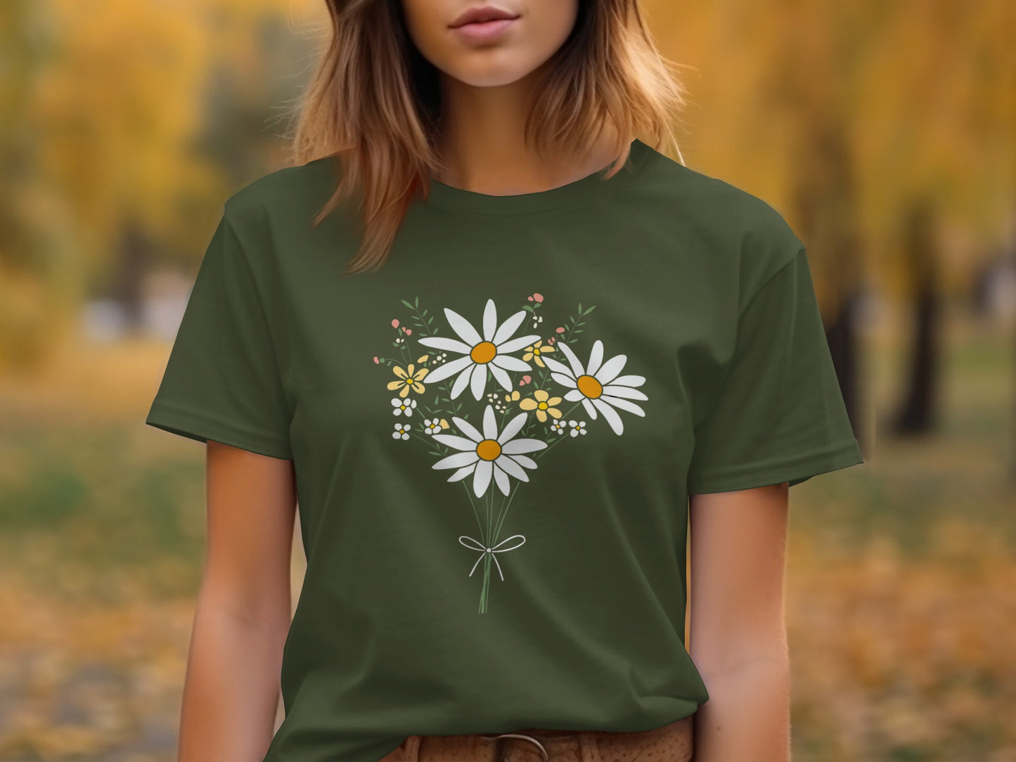 Floral Bouquet Daisy Graphic Short Sleeve Tee