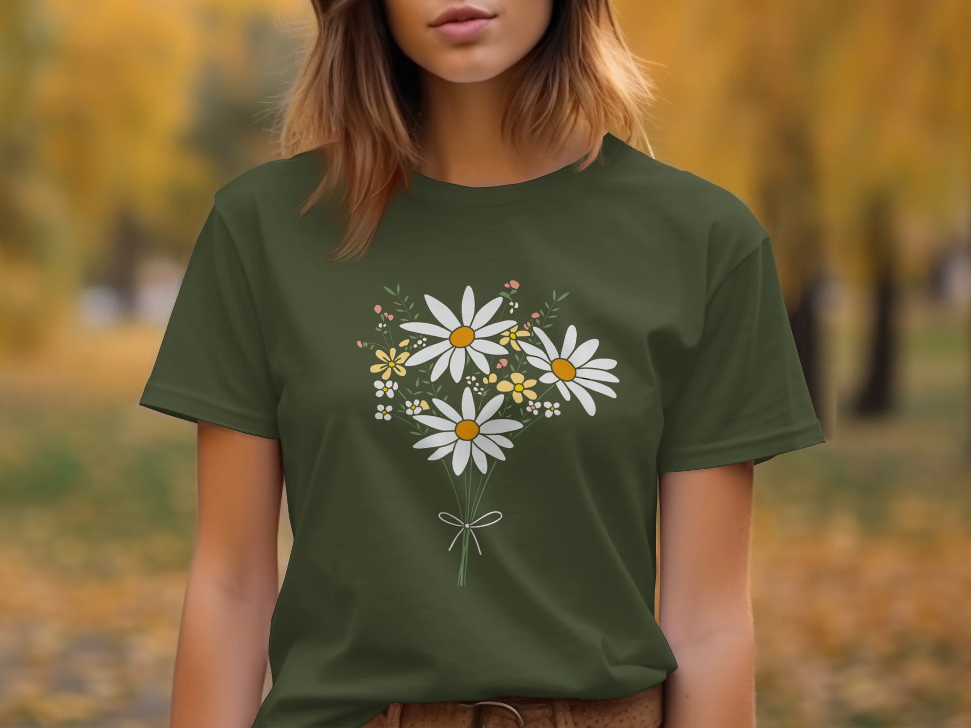 Floral Bouquet Daisy Graphic Short Sleeve Tee