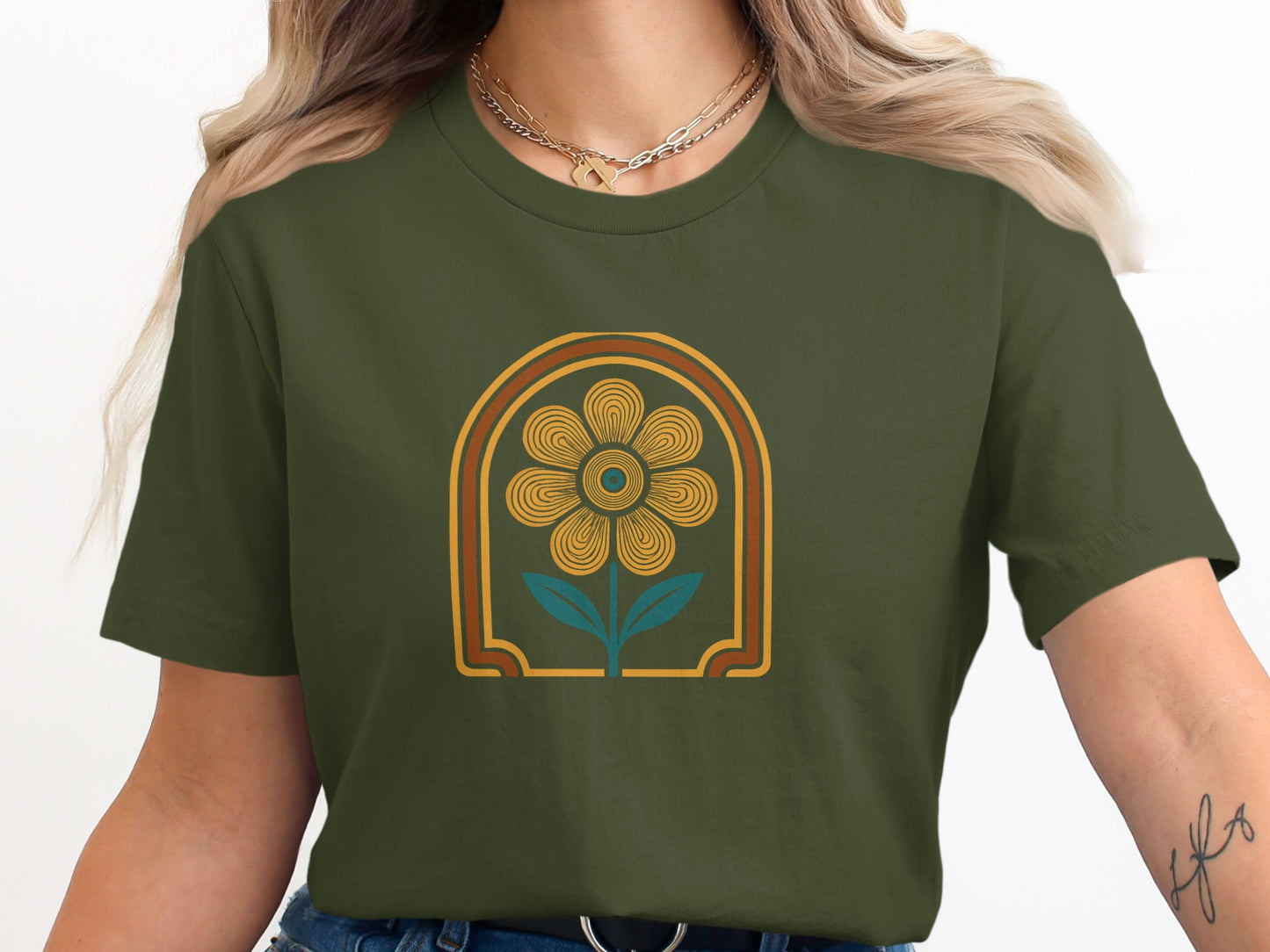 Floral Arch Window Graphic T-Shirt design product type