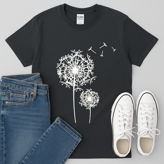 Dandelion Print Casual Wear Graphic Tee Shirt product type