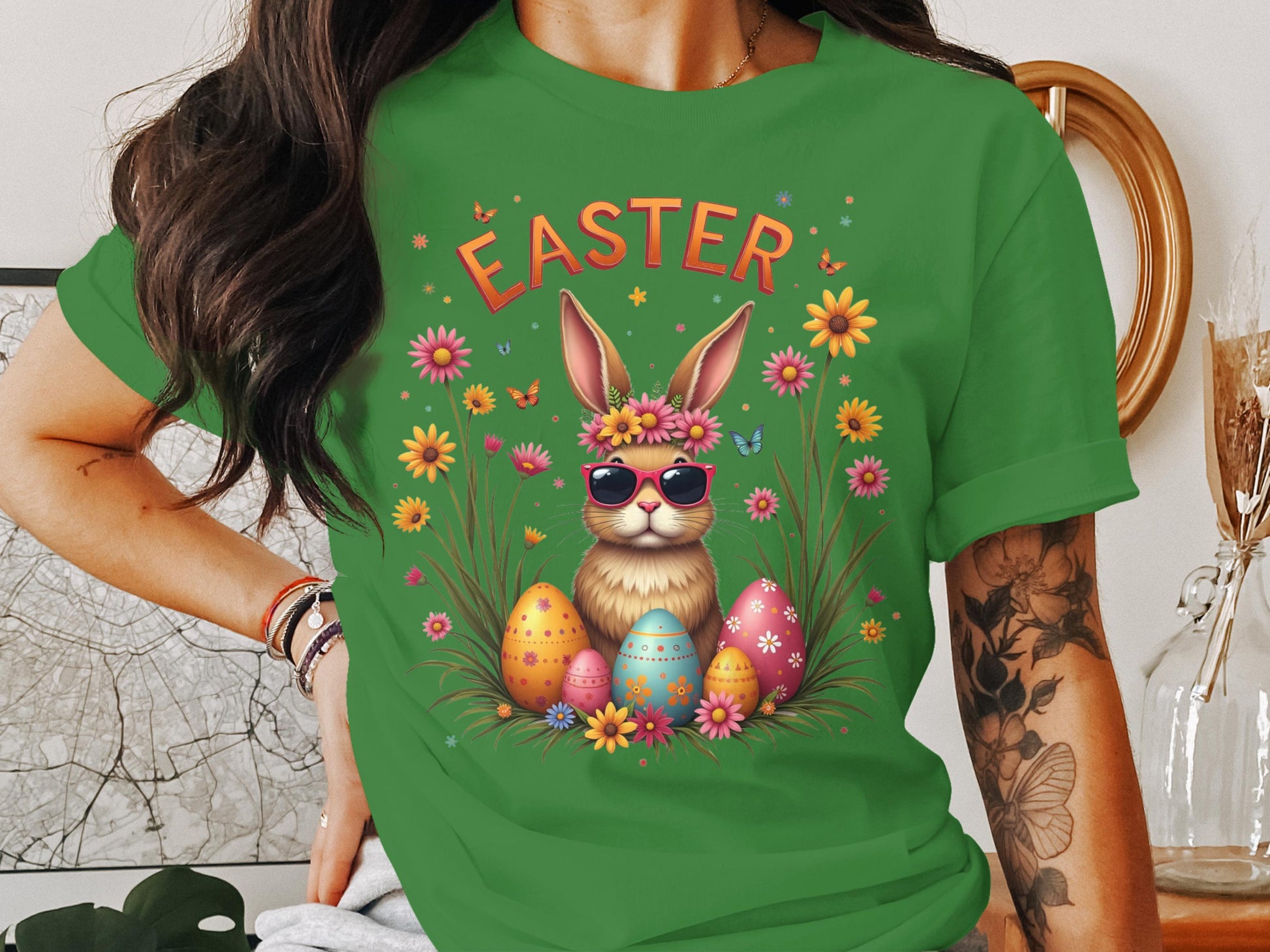 Cute Easter Bunny with Eggs T-shirt product type