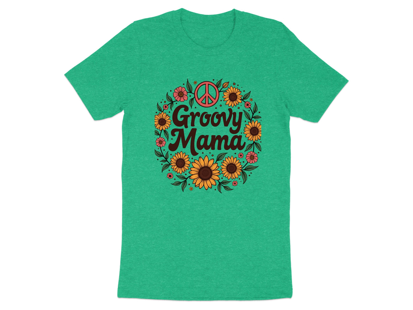 Groovy Mama Peace Floral Design Graphic Tee product