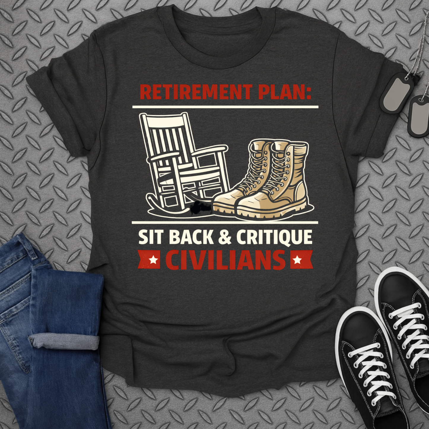 Retirement Plan Sit Back and Critique Civilians T-Shirt