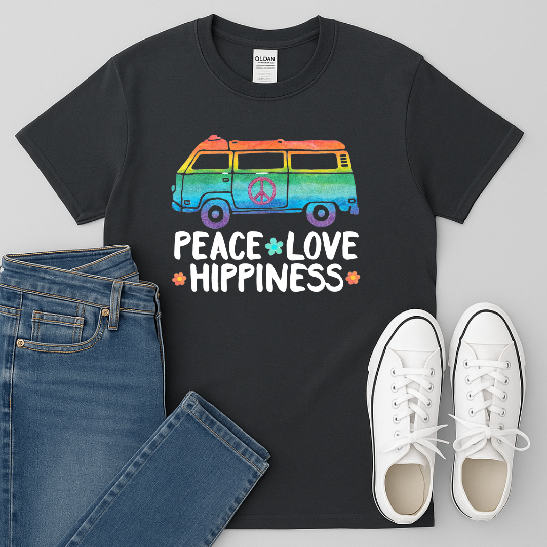 Peace Love Hippiness Graphic Print T-Shirt