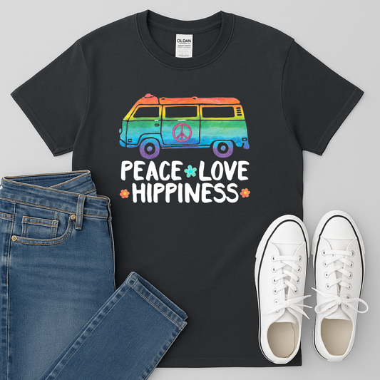 Peace Love Hippiness Graphic Print T-Shirt