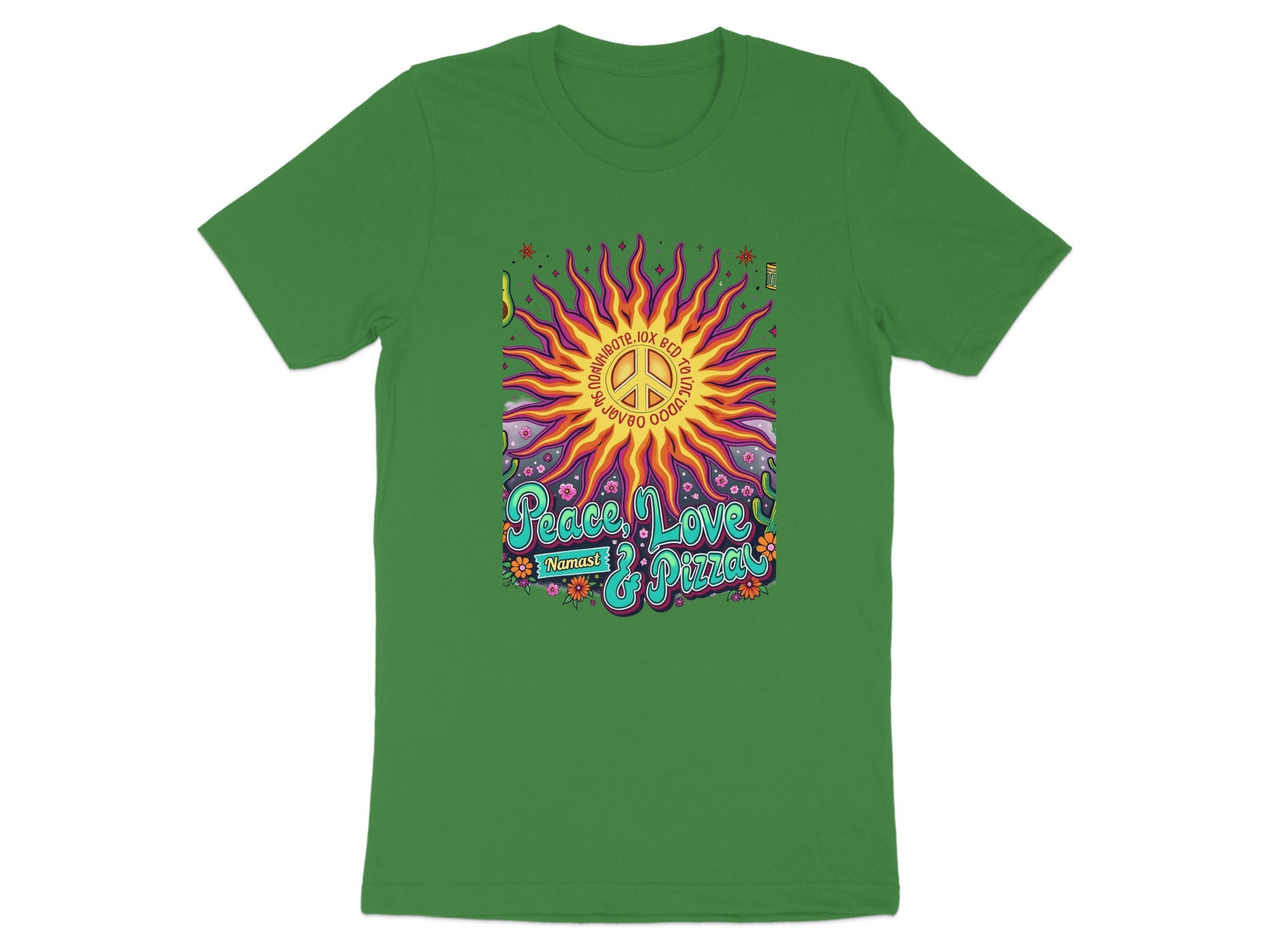 Peace Love Pizza Graphic Tee Colorful Shirt product
