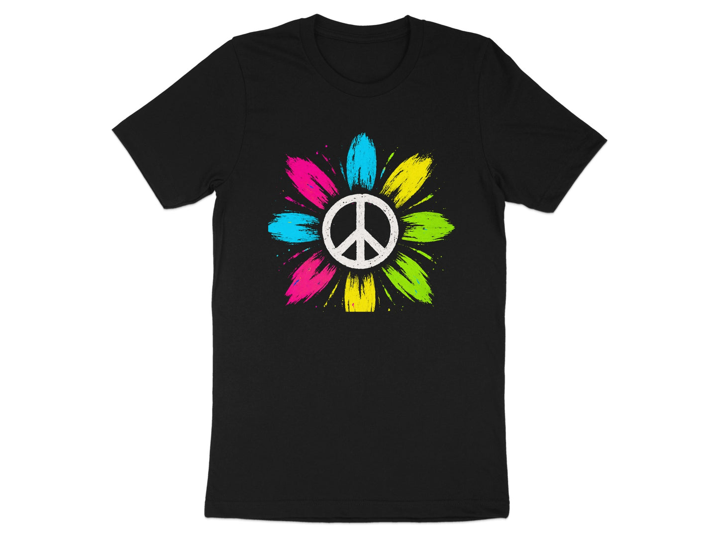 Colorful Peace Sign Flower Graphic T-shirt product type