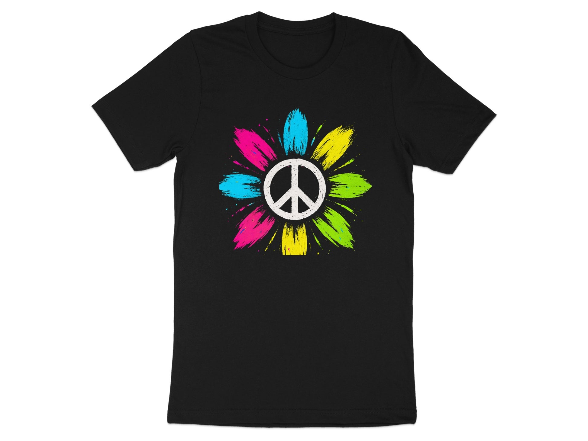 Colorful Peace Sign Flower Graphic T-shirt product type