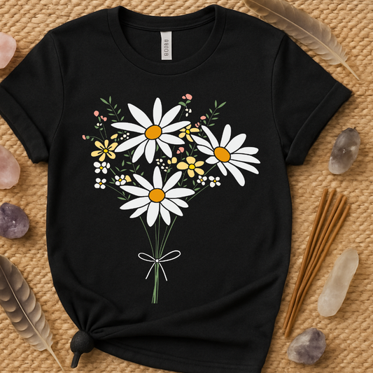 Vibrant Bouquet Graphic T-Shirt with Colorful Flowers