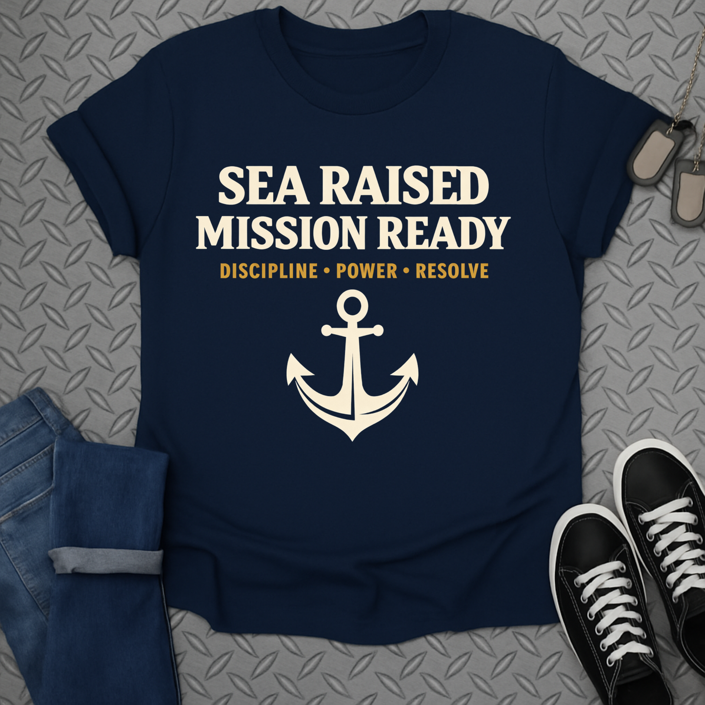 Sea Raised Mission Ready Discipline Power Resolve T-shirt