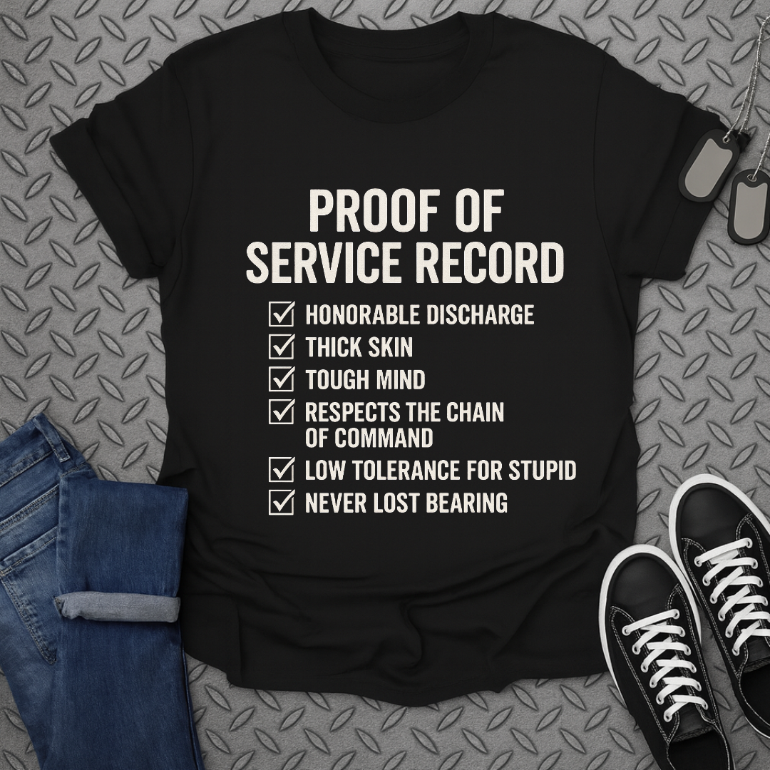 Proof of Service Record Checklist T-shirt