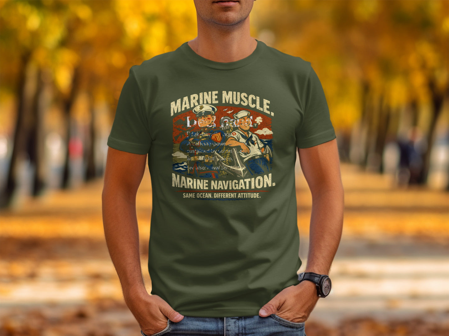 Marine Muscle Marine Navigation Graphic T-Shirt