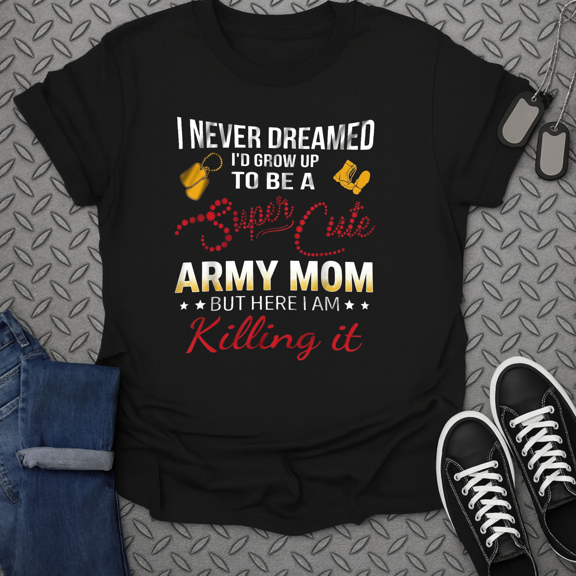 Super Cute Army Mom Killing It T-Shirt