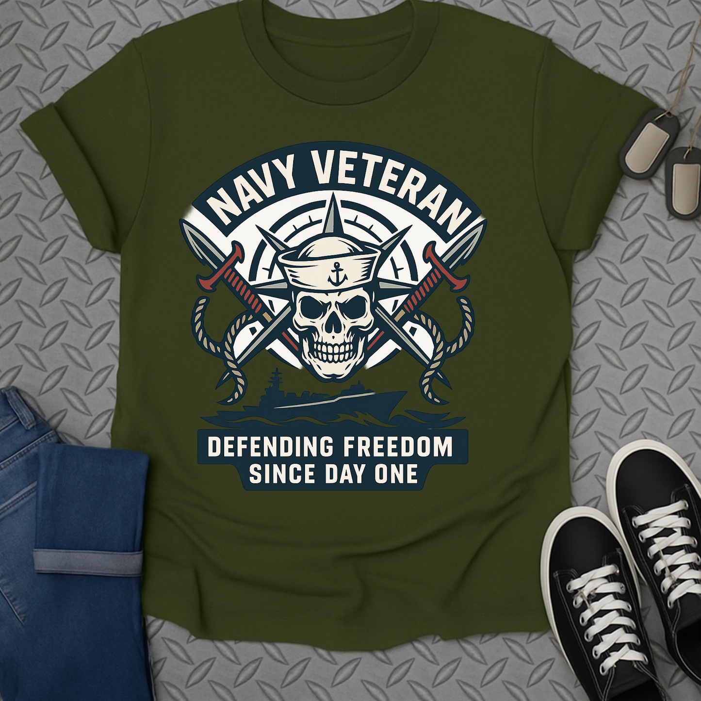 Navy Veteran Defending Freedom Since Day One Shirt