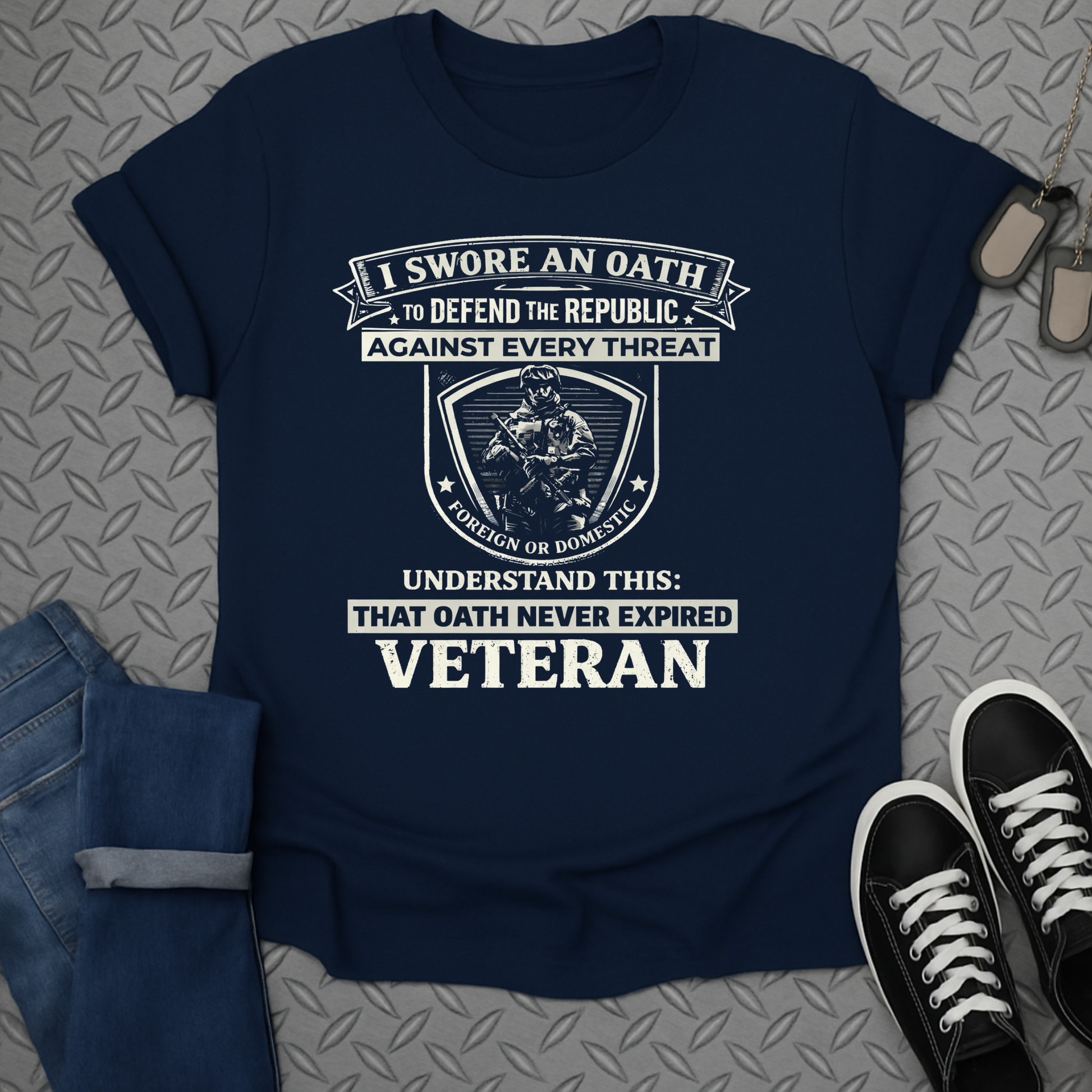I Swore an Oath Against Every Threat Veteran T-Shirt