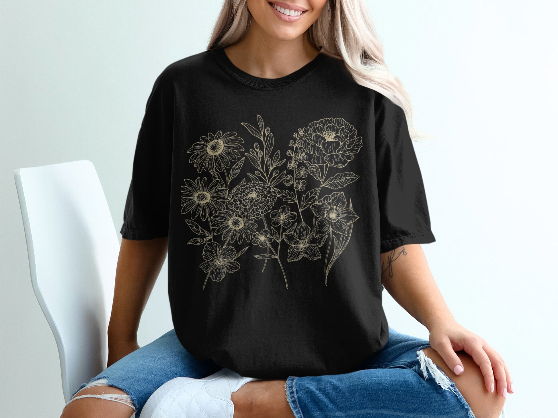 Elegant Floral Design Art on Comfortable T-shirt product