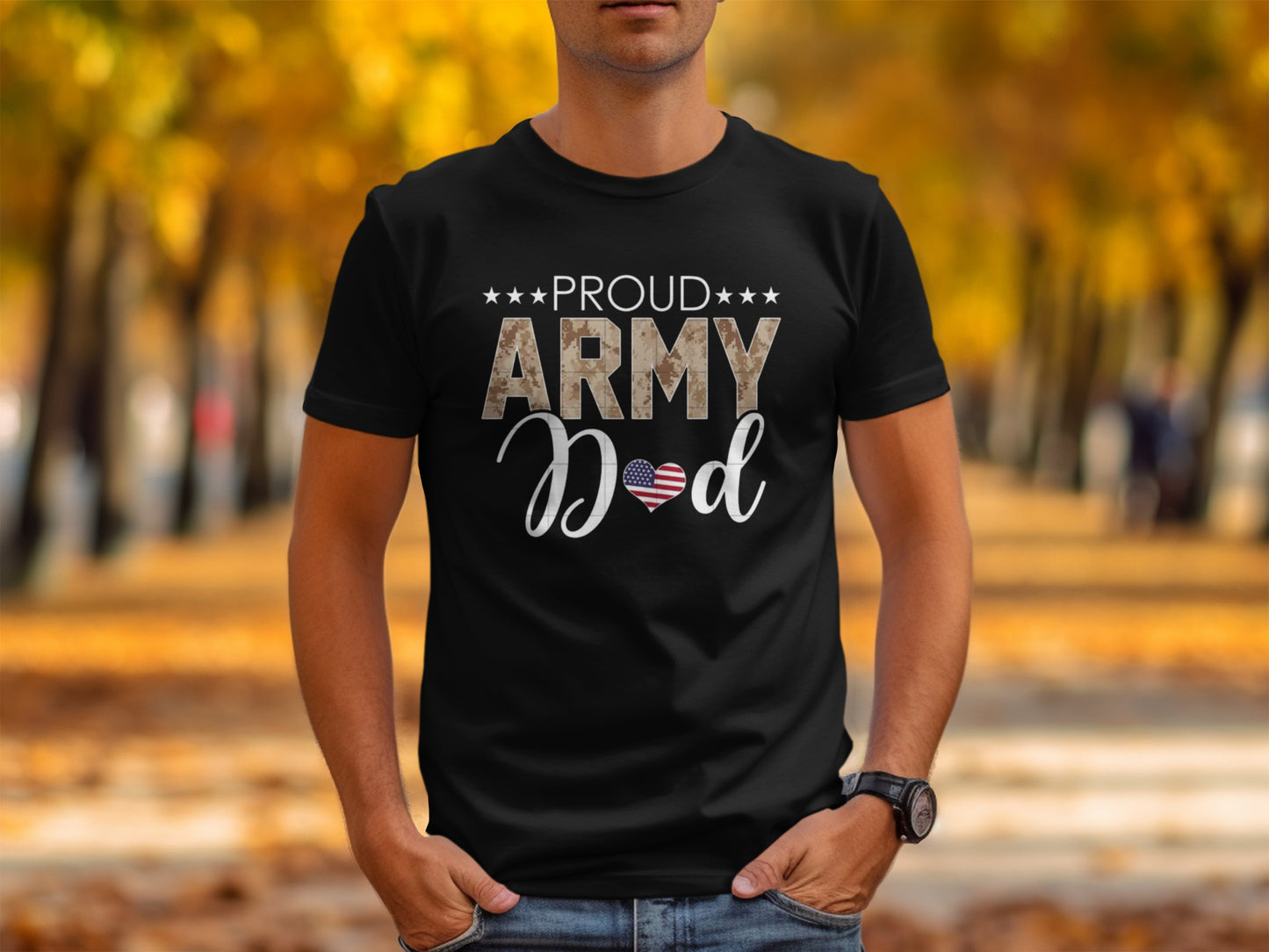 Proud Army Dad T-Shirt Patriotic Military Gift Apparel