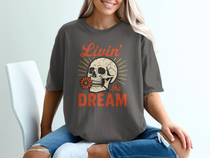 Livin' the Dream Skull Graphic Tshirt product type