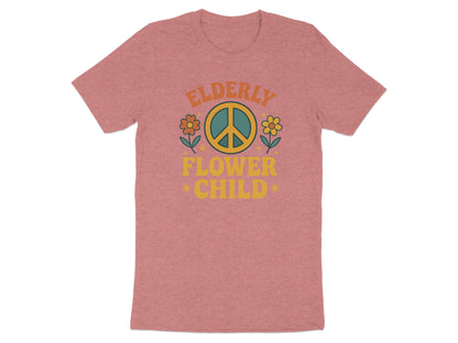 Elderly Flower Child Peace Sign Graphic Shirt product type
