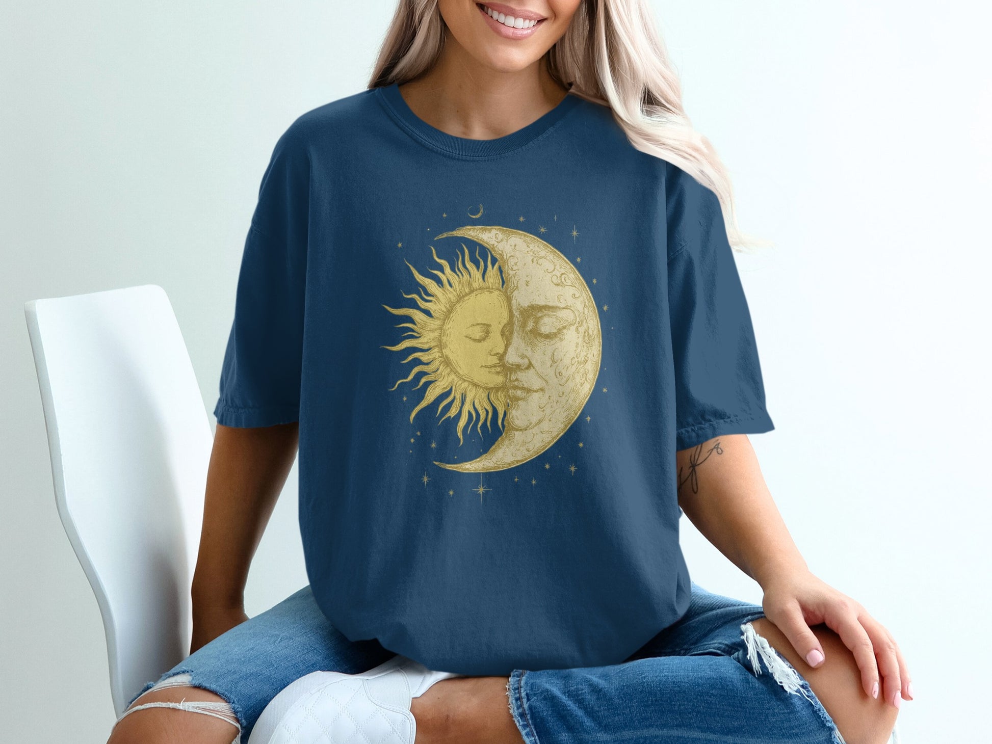 Sun and Moon Face Graphic T Shirt product type