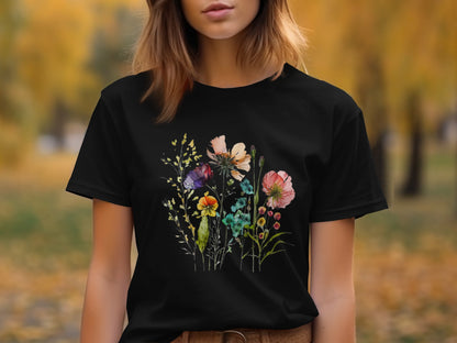 vintage floral wildflowers tshirt