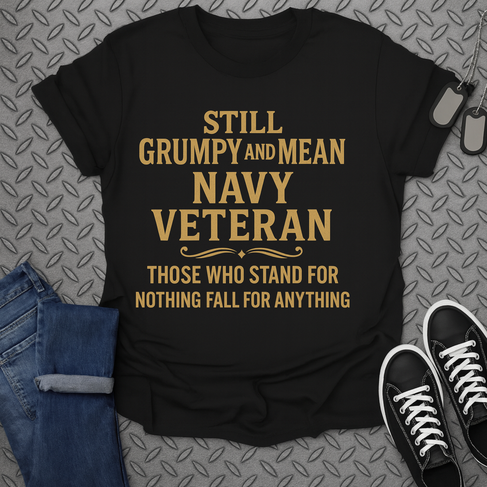 Still Grumpy and Mean Navy Veteran T-shirt
