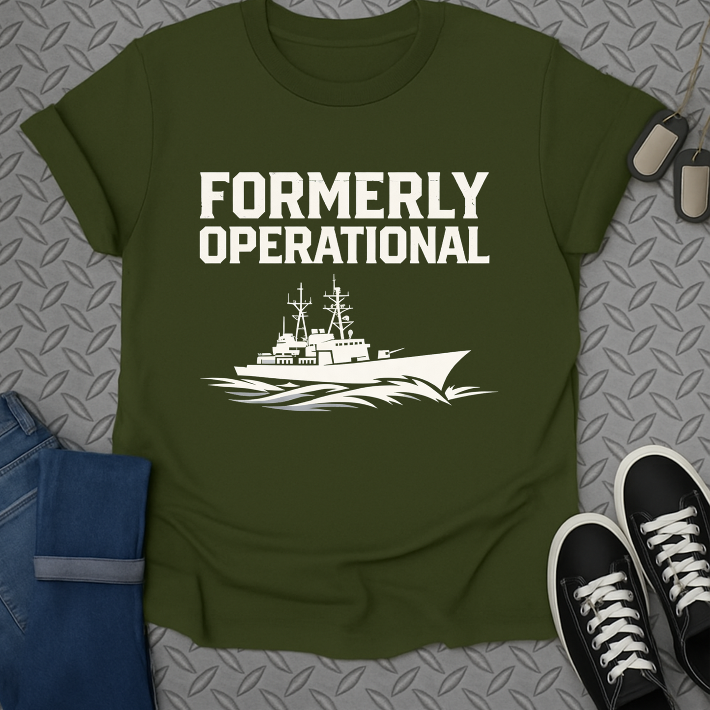 Formerly Operational Navy Ship Graphic Tee Shirt