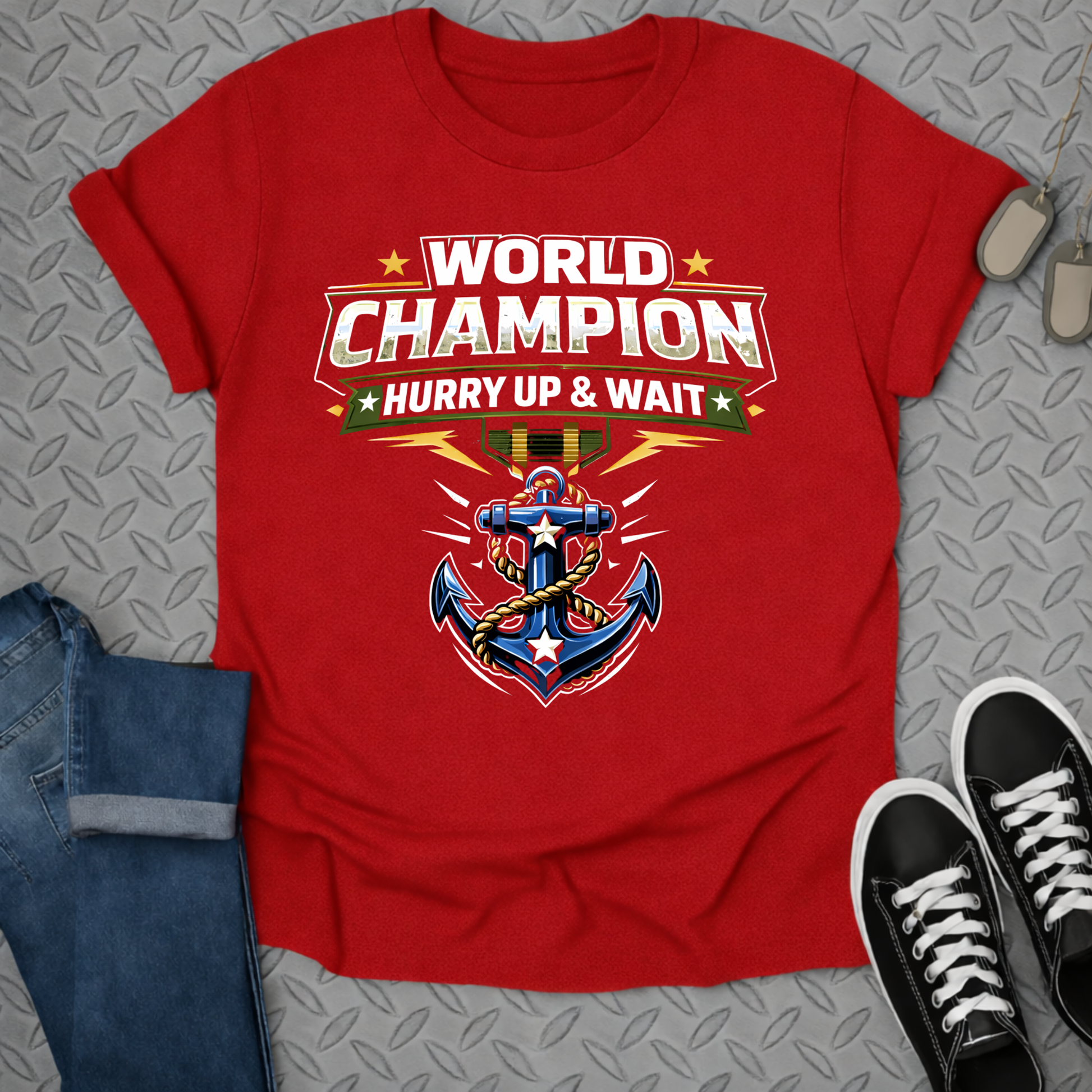 World Champion Hurry Up & Wait Graphic Tee
