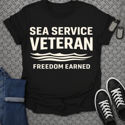 Sea Service Veteran Freedom Earned Graphic Tee