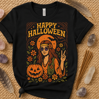 Vintage Halloween Peace Love Pumpkin Design Shirt product type