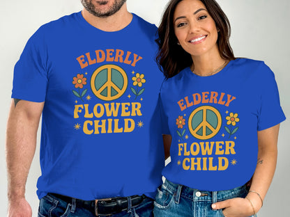Elderly Flower Child Graphic Tee Shirt product type