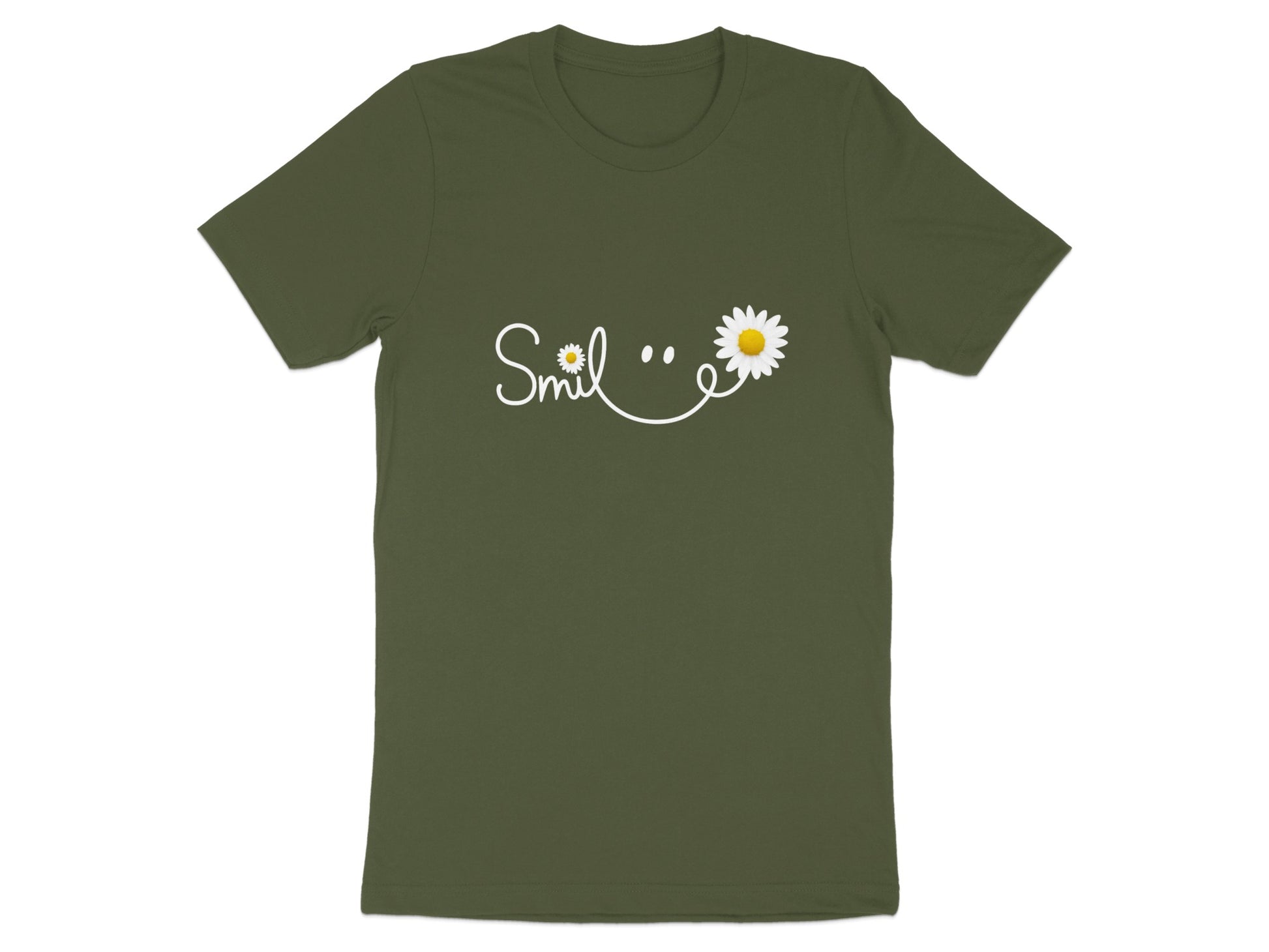 Smiley Face Daisy Graphic Print Short Sleeve T-Shirt product
