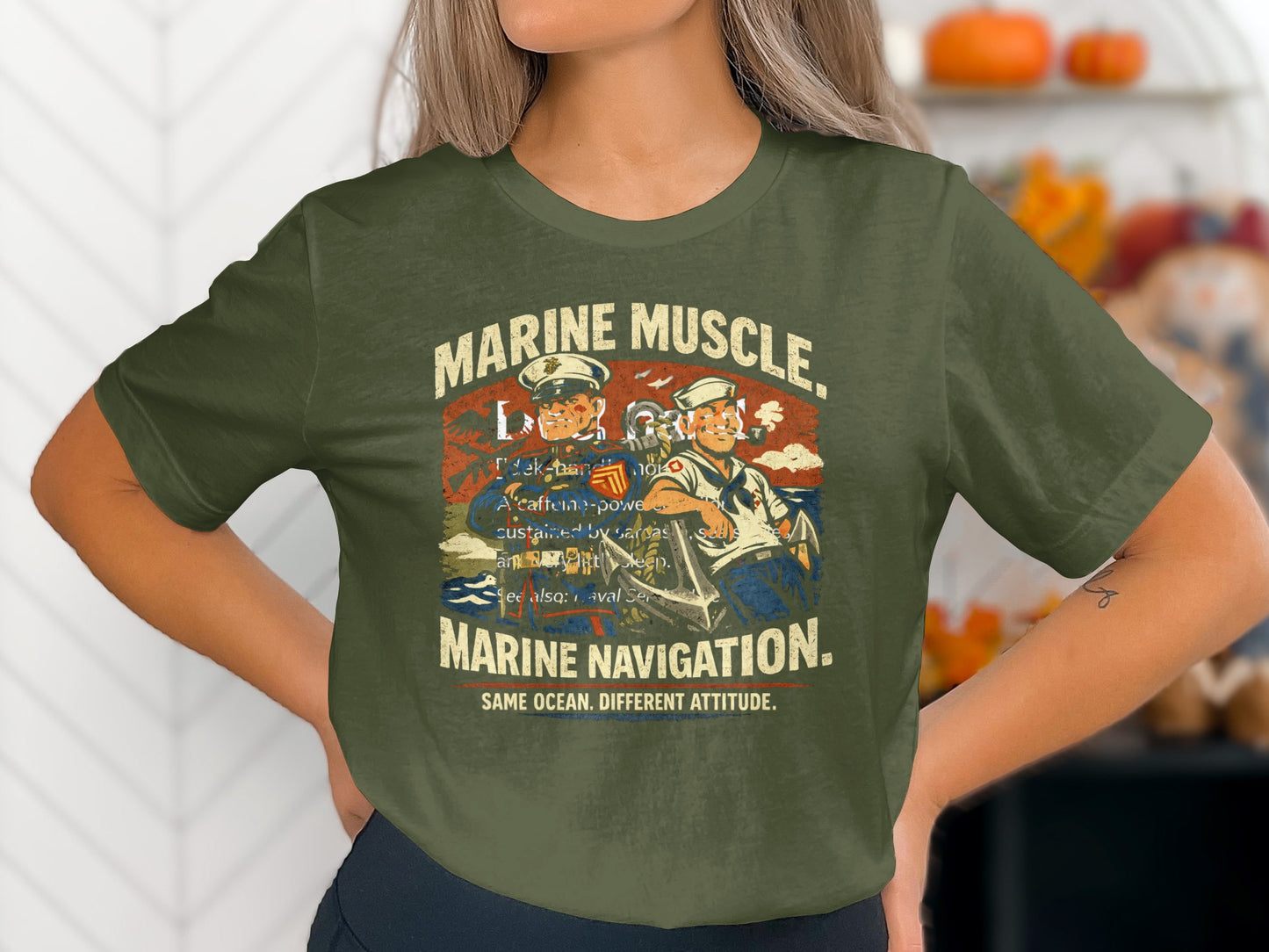Marine Muscle Marine Navigation Attitude T-Shirt