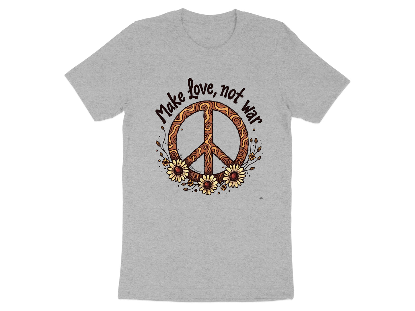 Make Love Not War Peace Sign Graphic Tee Shirt product type