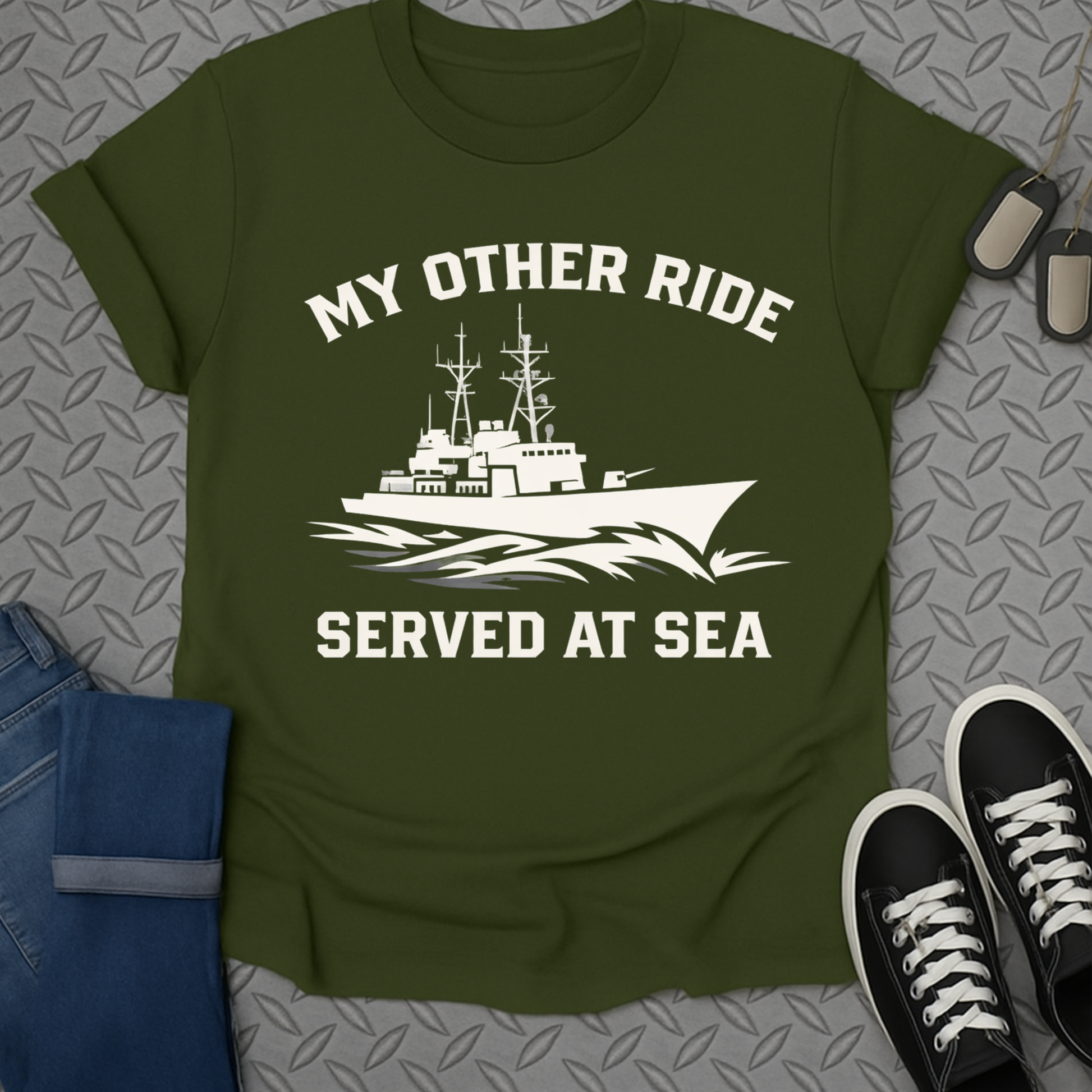 My Other Ride Served At Sea T-Shirt for Sailors