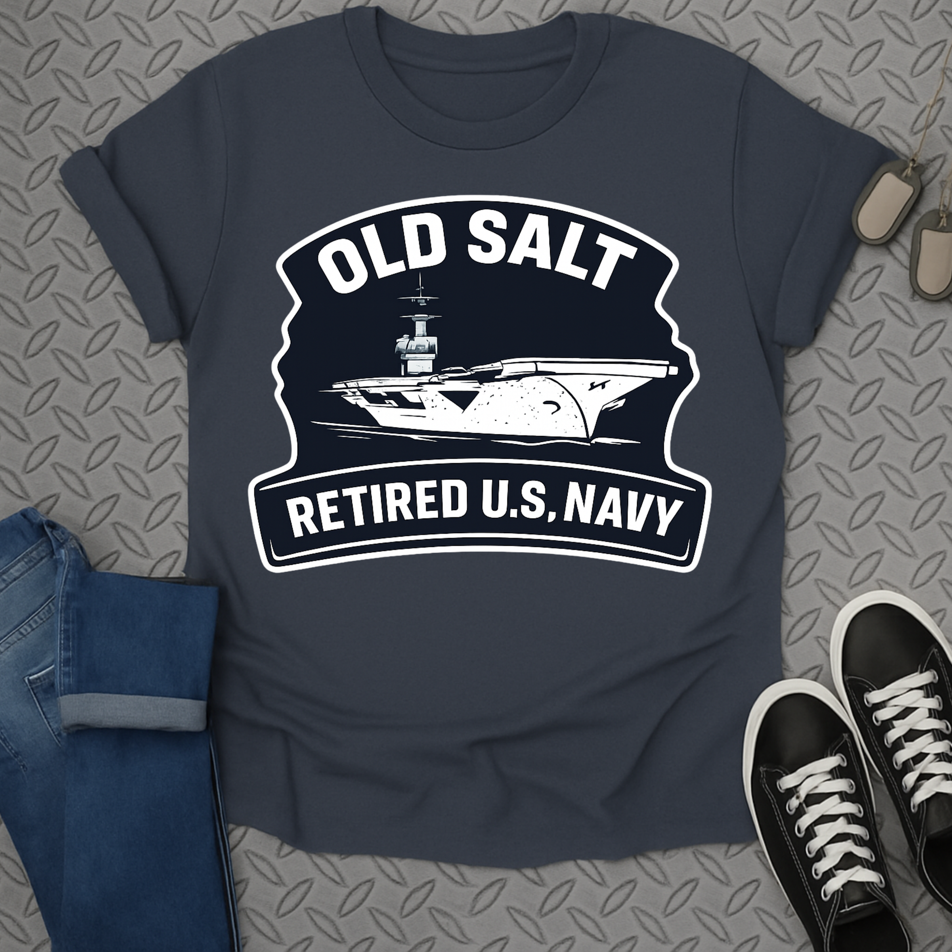 Old Salt Retired U.S. Navy Tee for Navy Veterans