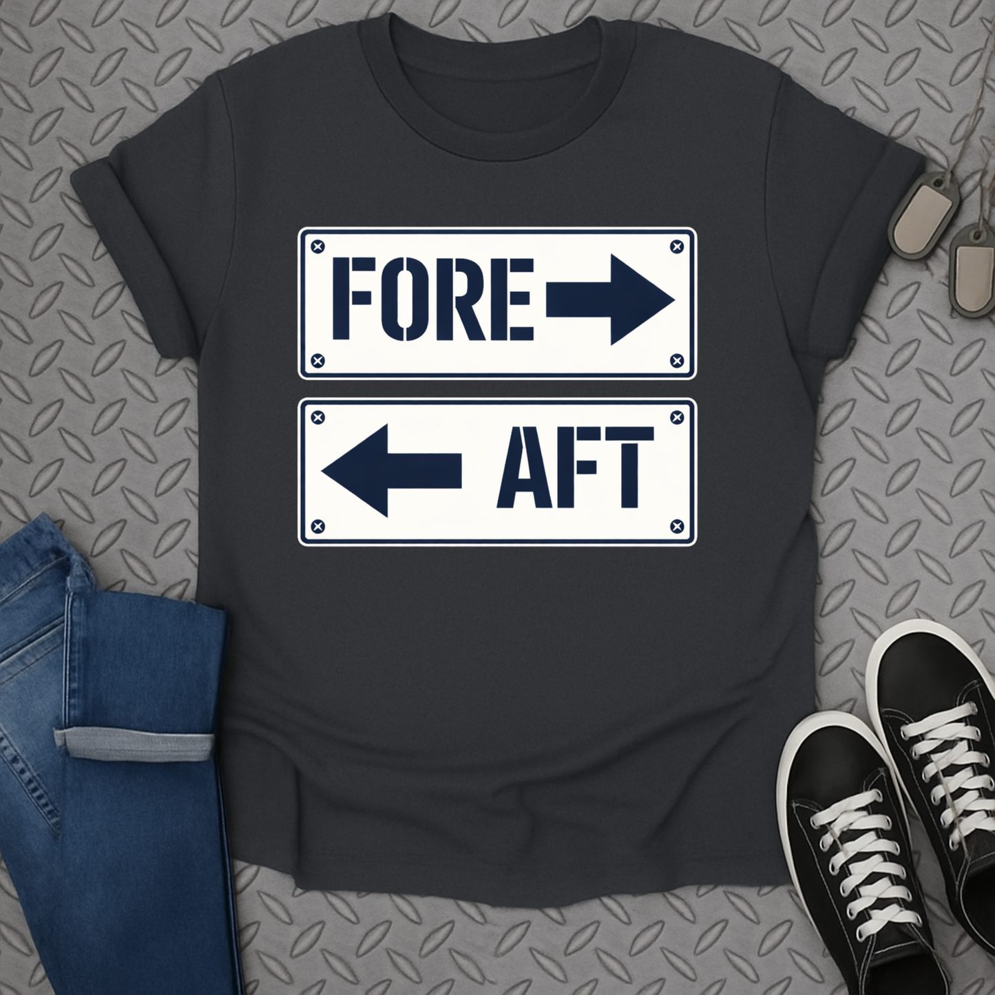 Fore Aft Arrow Signs Graphic T-Shirt